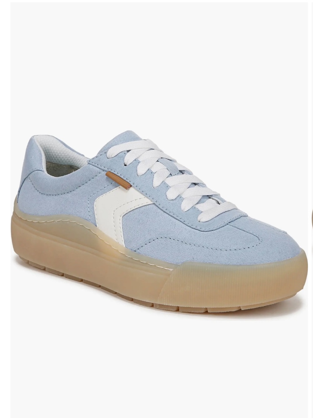 Dr. Scholl's Light Blue Suede Platform Lace-Up Sneakers